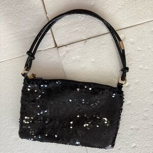 Black sequine purse
